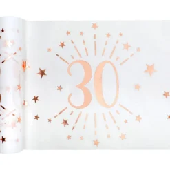 30 Års Bordløber Hvid/Rosaguld