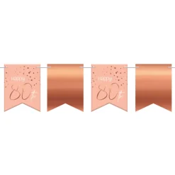 80 Års Flagguirlande Lush Blush