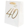 40 Års Gavepose Hvid/Guld
