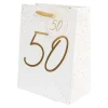 50 Års Gavepose Hvid/Guld