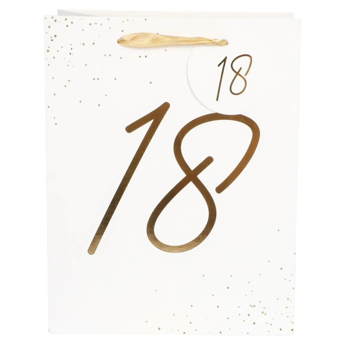 18 Års Gavepose Hvid/Guld