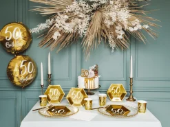 50 Års Glitter Kagelys Guld