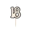 18-Års Kagelys Sort/Hvid