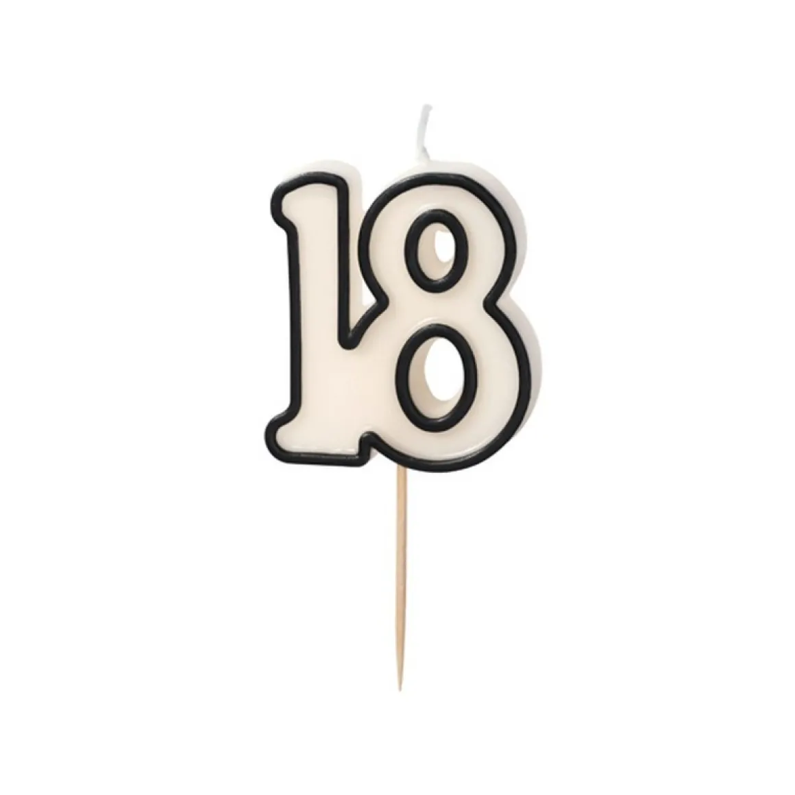 18-Års Kagelys Sort/Hvid