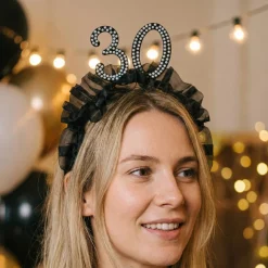 30-Års Perle Hårbøjle Sort