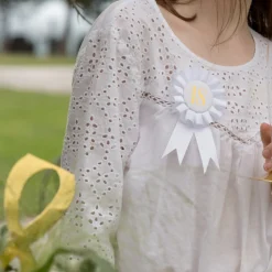 30 Års Rosette Hvid/Guld
