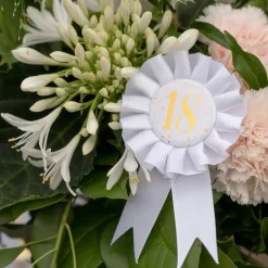 30 Års Rosette Hvid/Guld