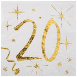 20 Års Servietter Guld