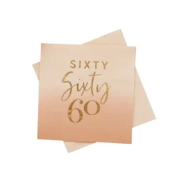 60 Års Servietter Rosa