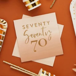 70 Års Servietter Rosa