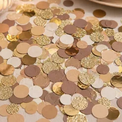 Rund Konfetti Camel/Guld