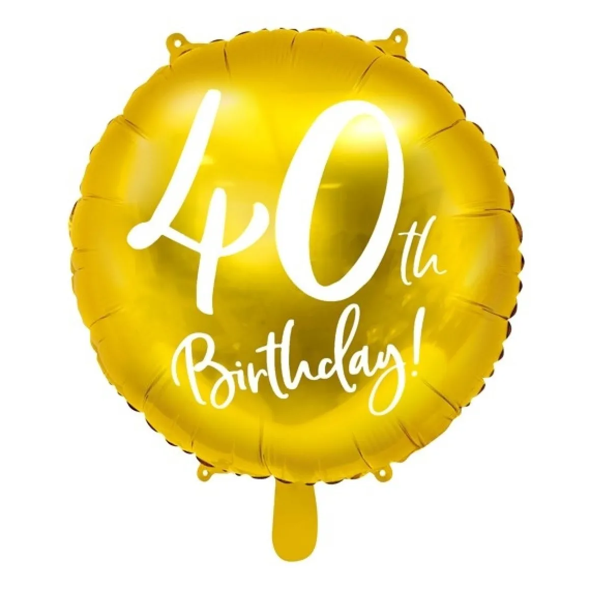 Rund 40th Birthday Folieballon Guld