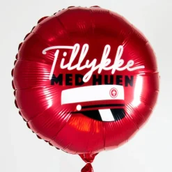 Rund Tillykke Med Huen Folieballon Rød