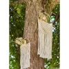 Rund Macrame Vægdekoration Hvid