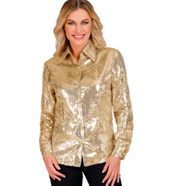 Shiny Pailletskjorte Guld