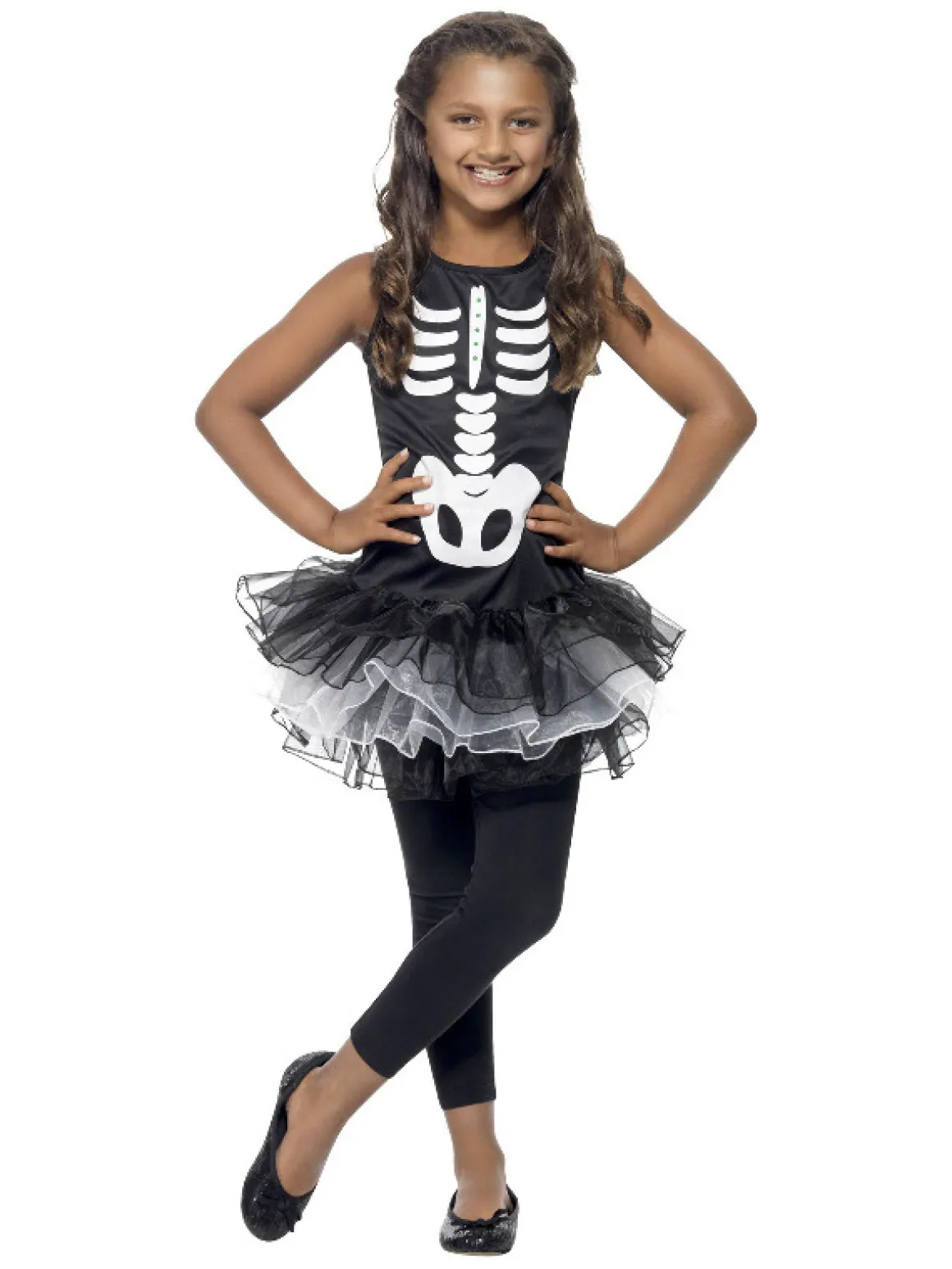 Skelet Ballerina Børnekostume