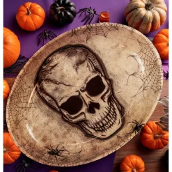 Skelet Halloween Serveringsfad Rund