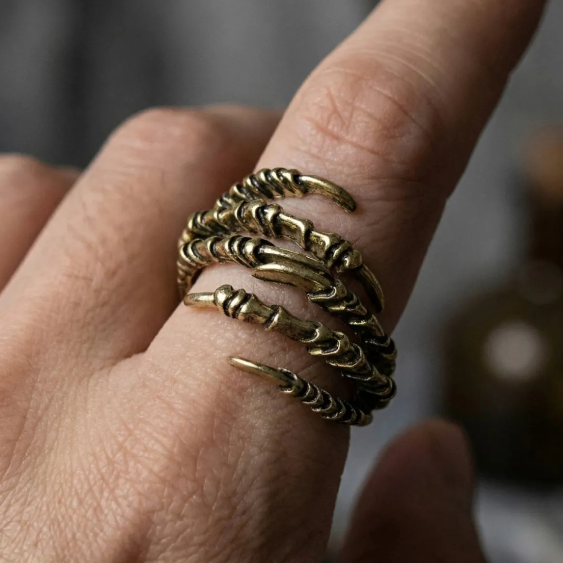 Skelet Hånd Ring Guld