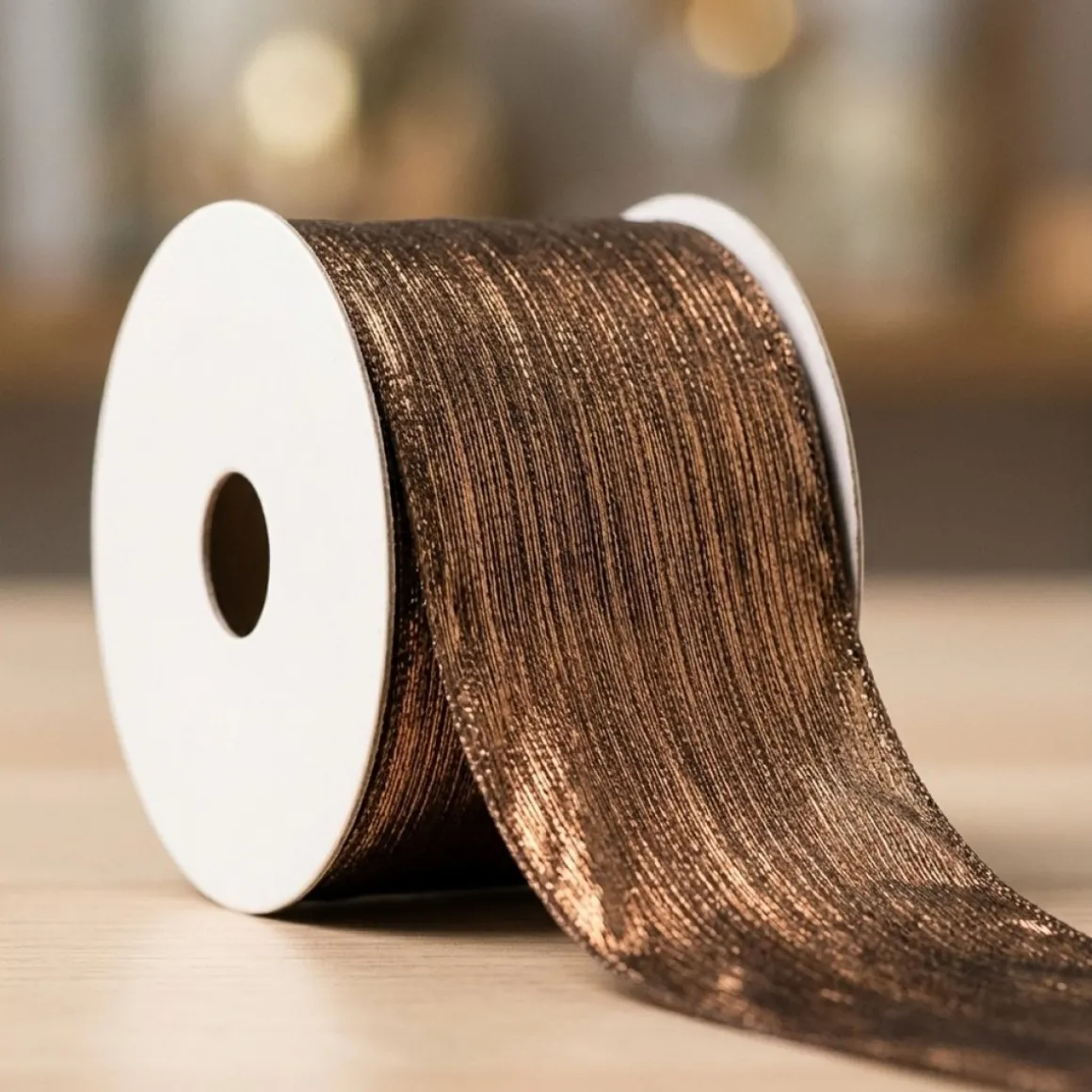 Skinnende Dekorationsbånd Chokolade