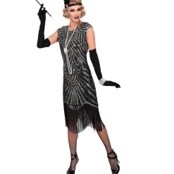 Sølv 20'er Flapper Kostume