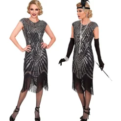 Sølv 20'er Flapper Kostume