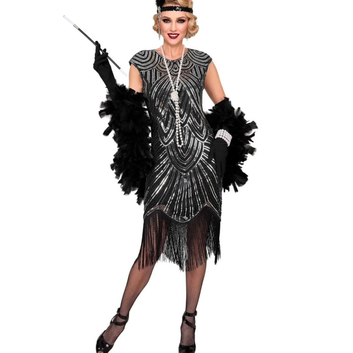 Sølv 20'er Flapper Kostume