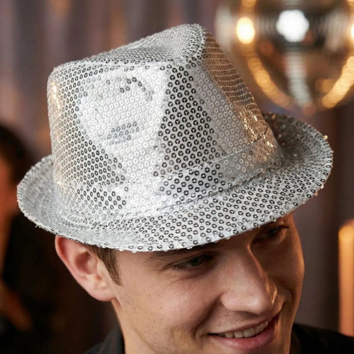 Sølv Paillet Fedora