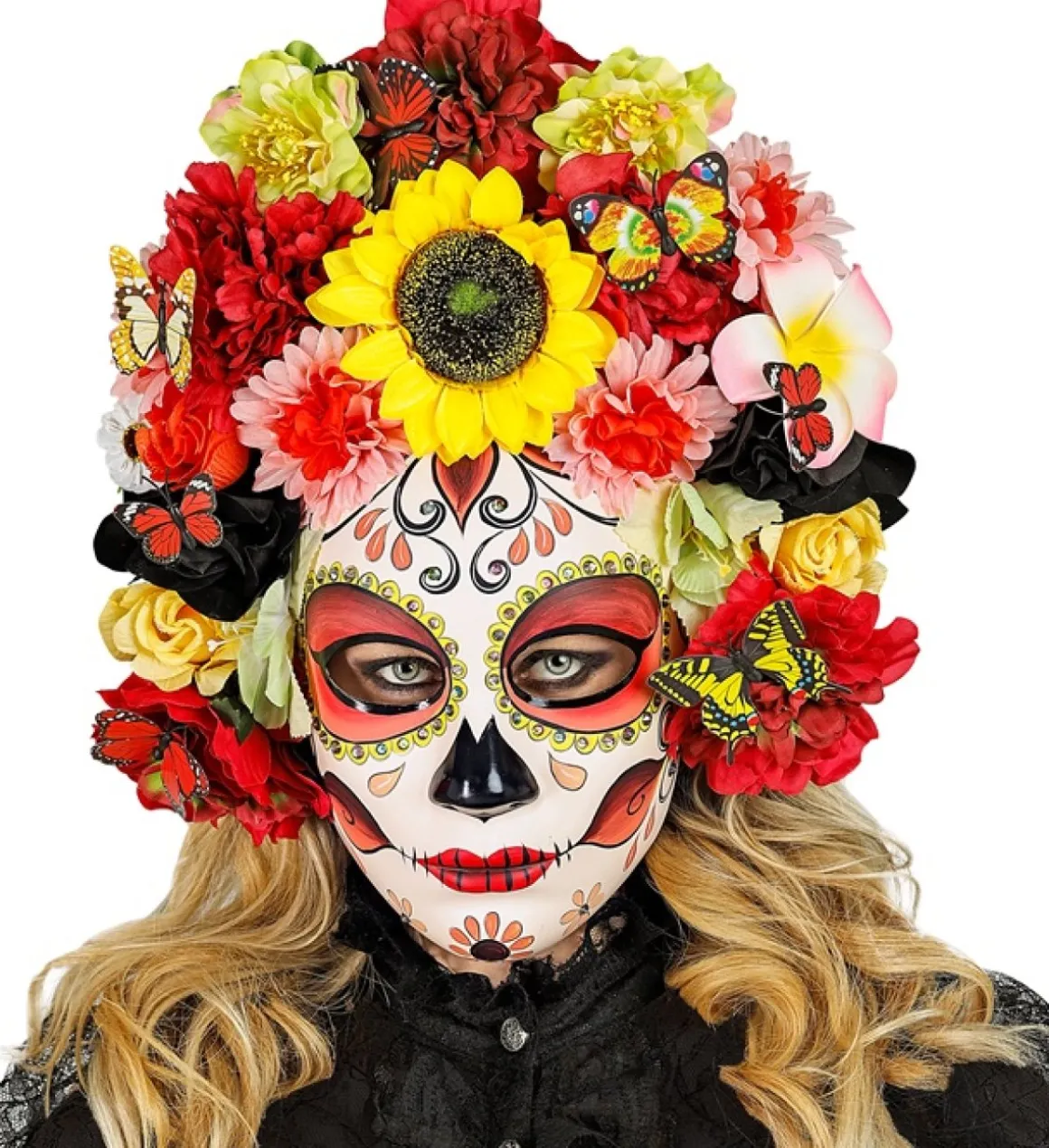 Solsikke Sugar Skull Maske