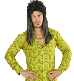 Sort 80er Mullet Paryk
