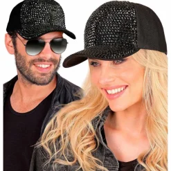 Sort Strass Kasket