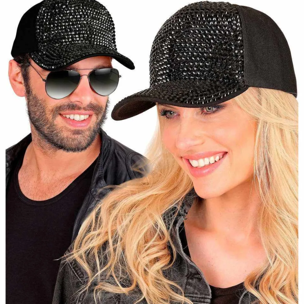 Sort Strass Kasket