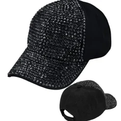 Sort Strass Kasket