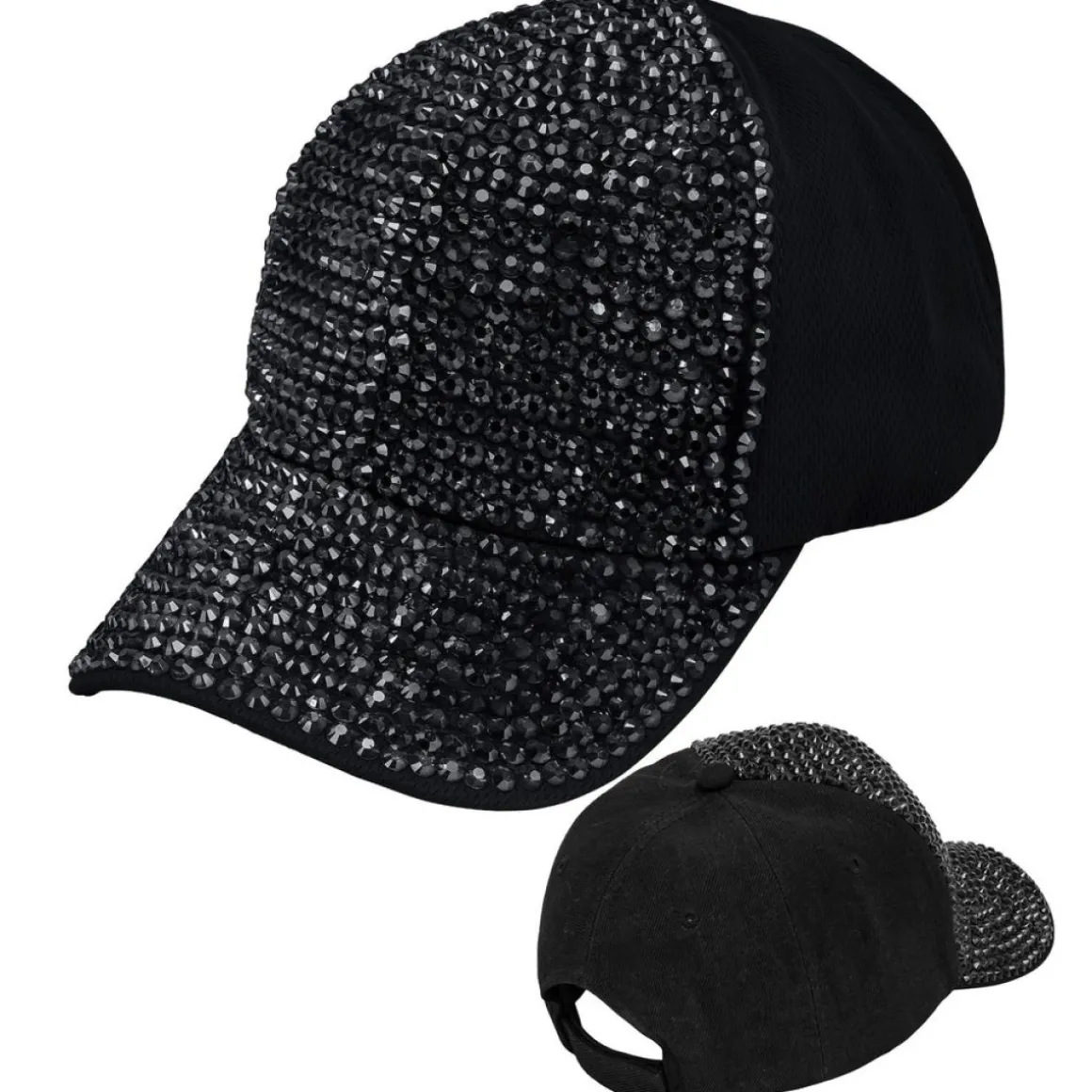 Sort Strass Kasket