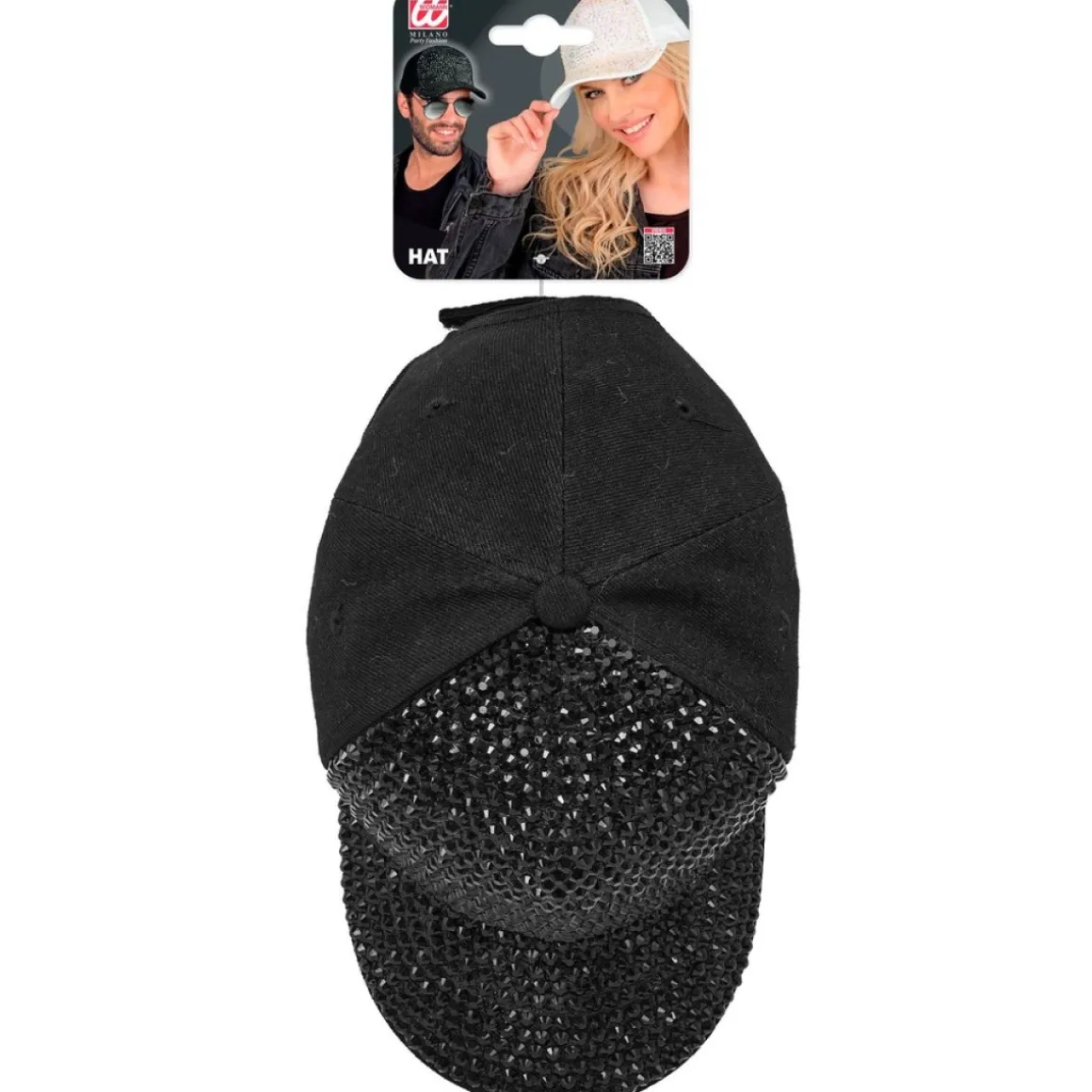 Sort Strass Kasket