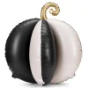 Stående Græskar Folieballon Sort/Creme