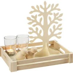 Stående Træfigur Beige
