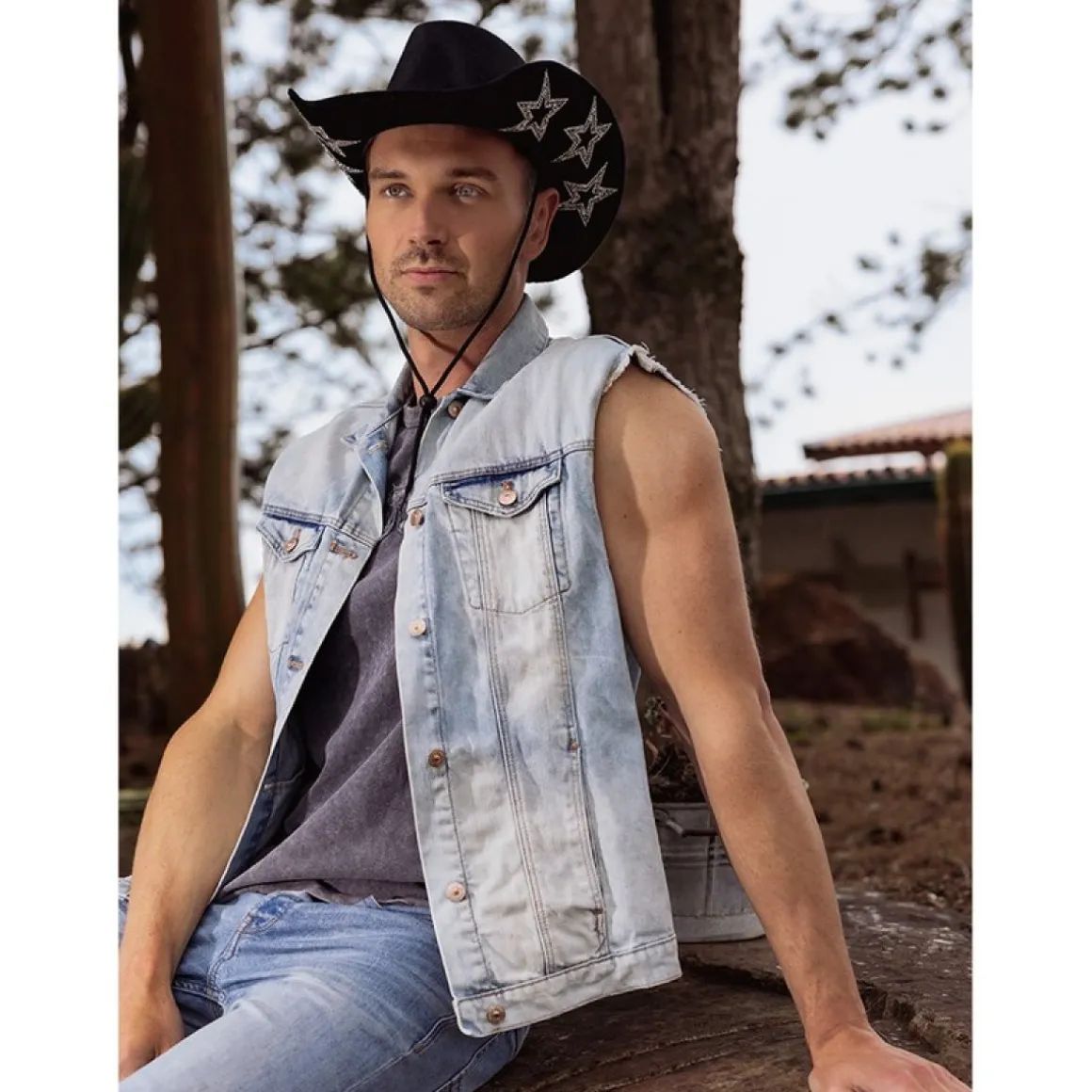 Stjerne Cowboyhat Sort
