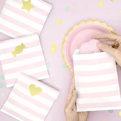 Stribede Slikposer Pastel Lyserød
