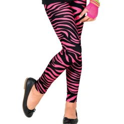 Stribede Zebra Børneleggings Pink