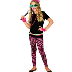 Stribede Zebra Børneleggings Pink