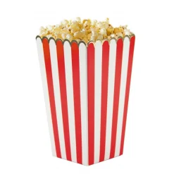 Stribet Popcornbægre Rød/Hvid