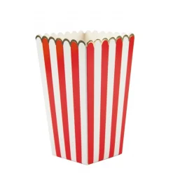 Stribet Popcornbægre Rød/Hvid