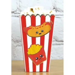 Stribet Popcornbægre Rød/Hvid