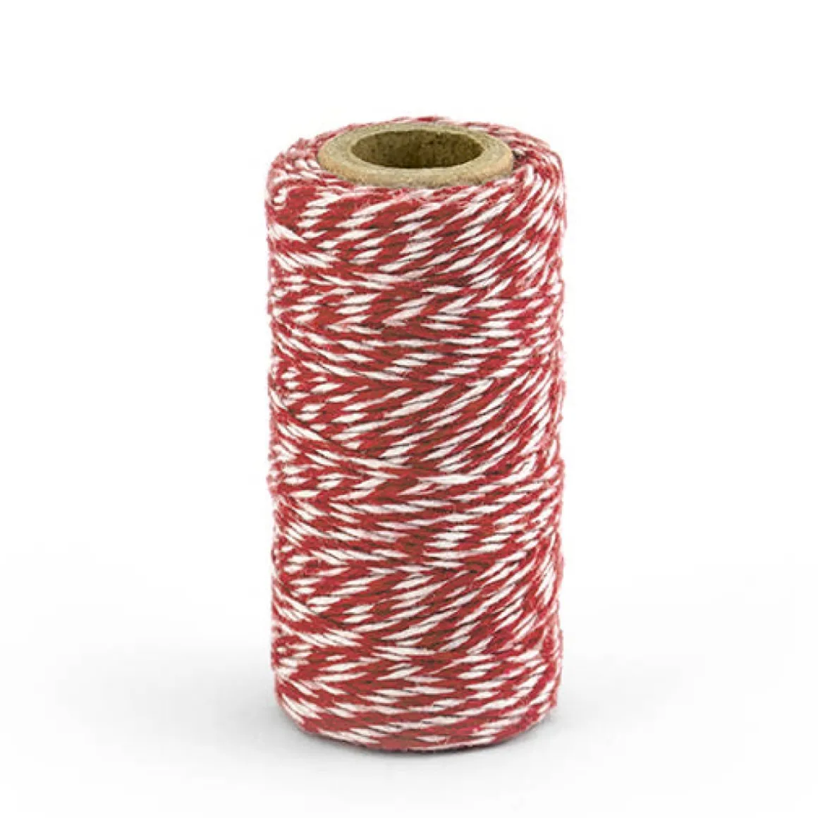 Stribet Bomuldssnor Hvid/Rød