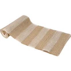 Stribet Bordløber Natur/Creme