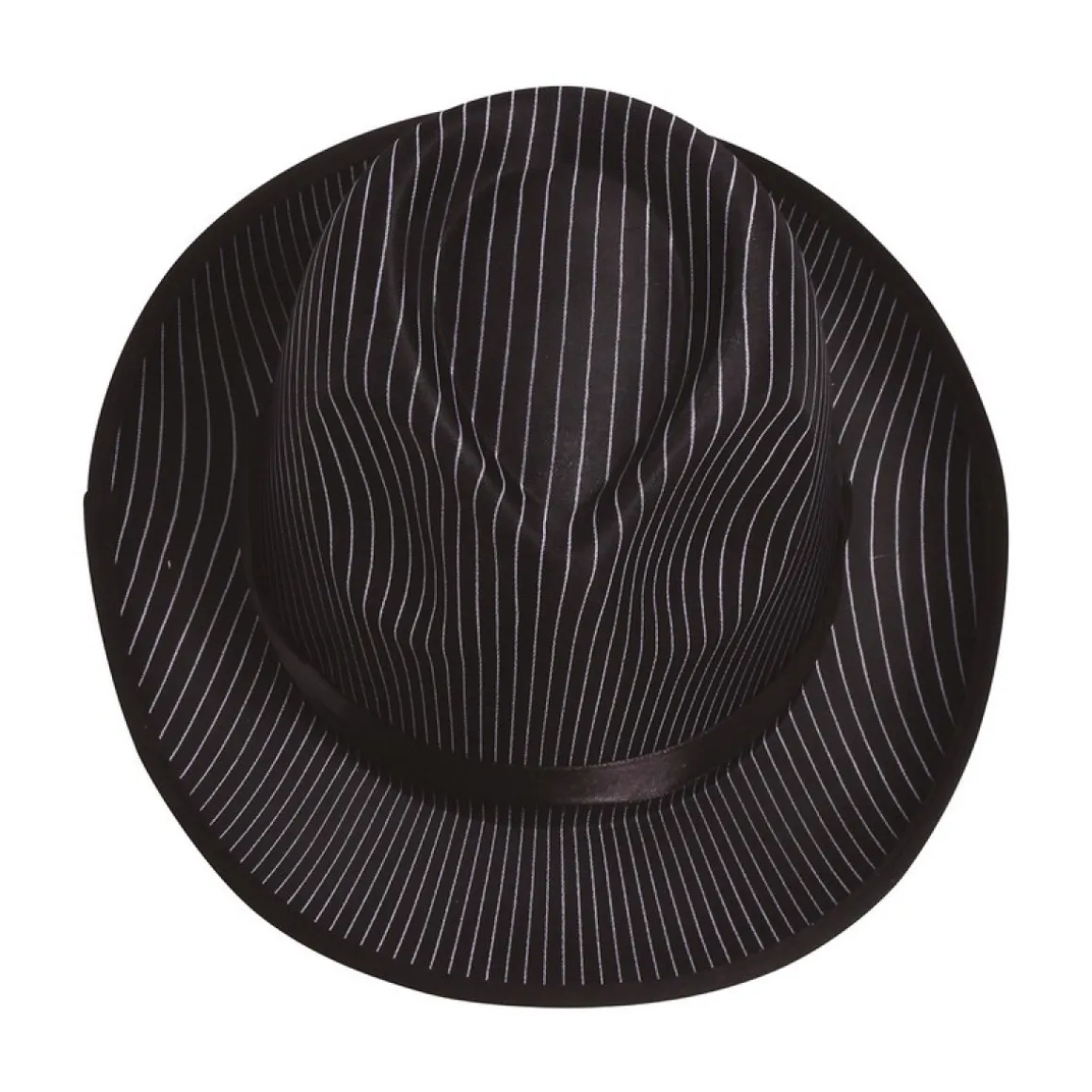 Stribet Gangster Fedora Sort
