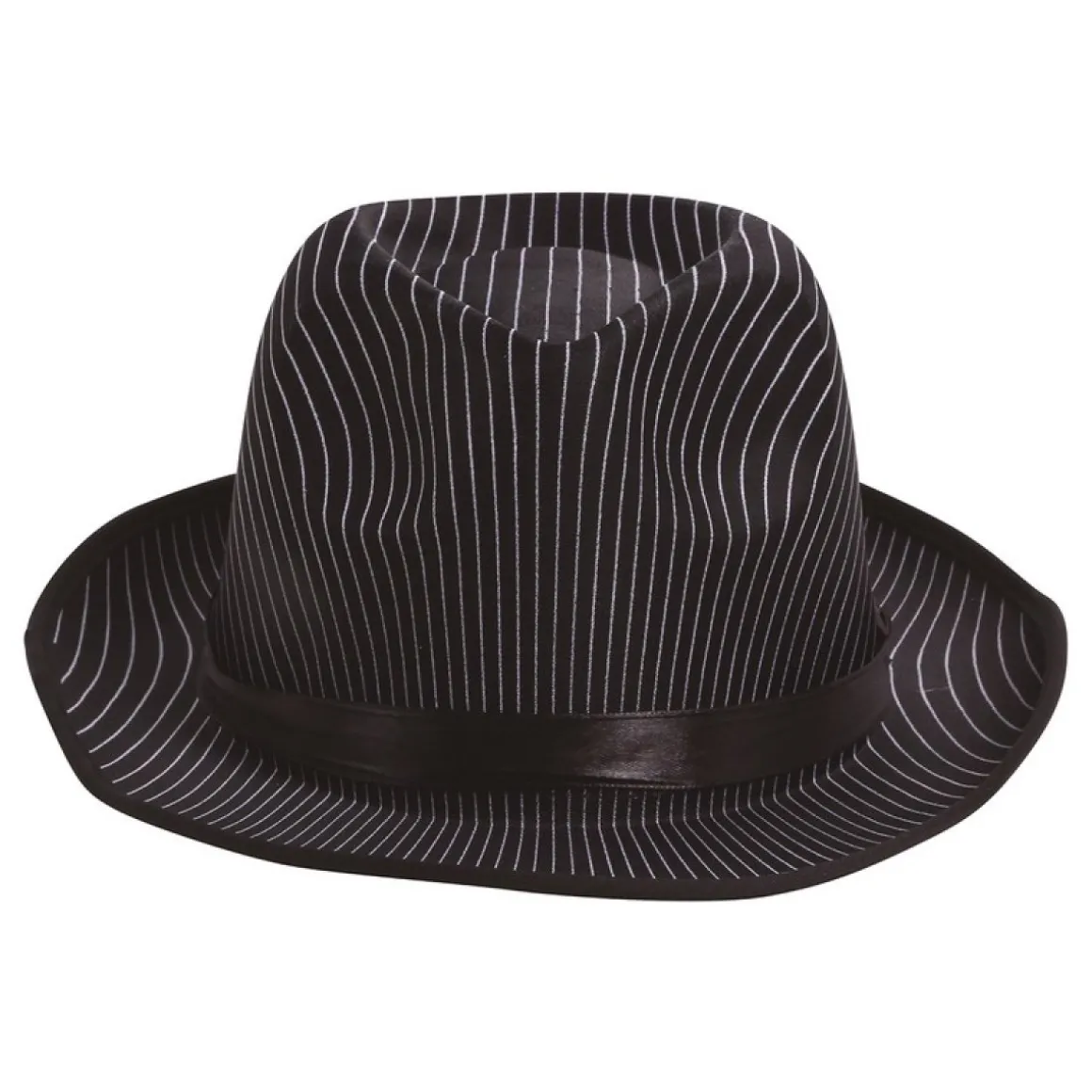 Stribet Gangster Fedora Sort