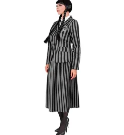 Stribet Gotisk Pige Kostume