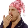 Stribet Nathue Rød/Hvid