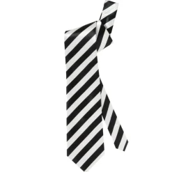 Stribet Slips Sort/Hvid
